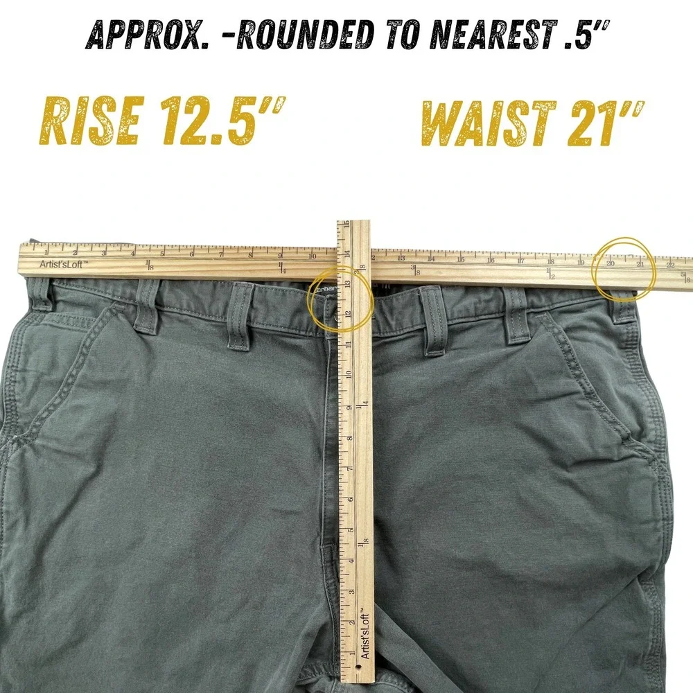 Carhartt Men 44x30 (42x28) Relaxed Fit Canvas Work Pants Utility 102291-039 Gray